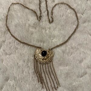Elegant Gold and Black Pendant Necklace